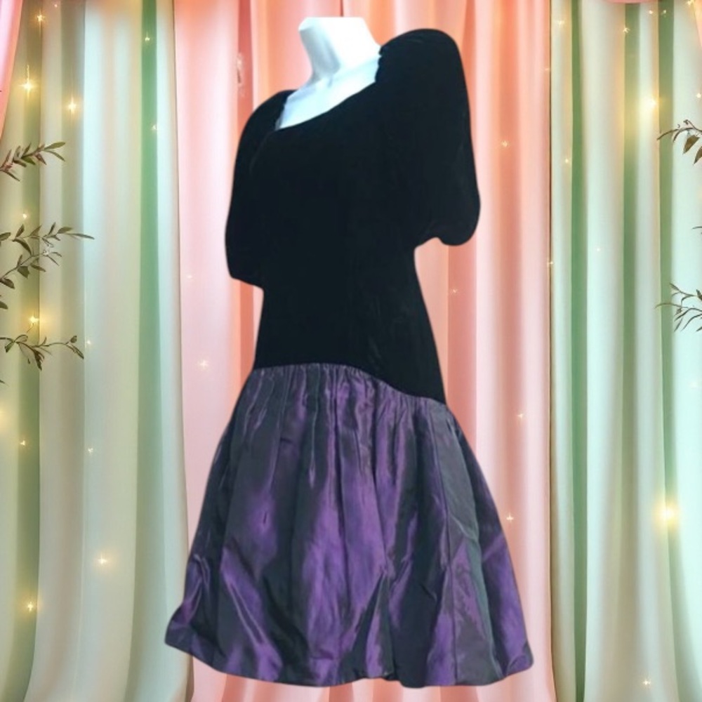 Vintage ‘90 Lee Jordan NY Velvet Taffeta Party PROM Dress